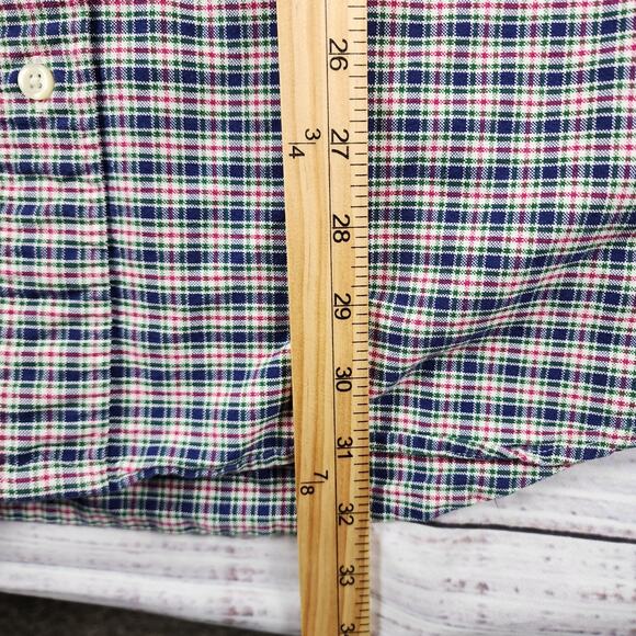 Polo Ralph Lauren 2XB Big Check Shirt Green Red Navy Plaid Long Sleeve Cotton - Picture 6 of 7